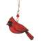 Wooden Cardinal Ornament with Beaded Jute Hanger #37223