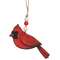 Wooden Cardinal Ornament with Beaded Jute Hanger