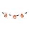 Wooden Jack O Lantern & Bat Garland