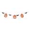 Wooden Jack O Lantern & Bat Garland #37346