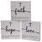 Faith, Hope, Love Bible Verse Block Sign, 3 Asstd.