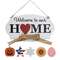 Welcome to Our Home Hanging Wood Sign with 6 Magnets;