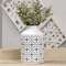 Black & White Floral Patterned Metal Vase, Tall 70141