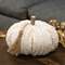 Cream Ribbed Pumpkin w/Beaded Tassel, Large ADCF3009;