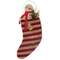 Hanging Striped "Merry Christmas" Stocking with Snowman & Greenery