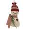 Stuffed Striped Hat Snowman Ornament with Heart & Greenery #CS38879