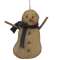 Stiffened Fabric Jingle Bell & Blue Scarf Primitive Snowman Ornament #U22039