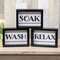 Black & White Bath Words Box Sign, 3 Asstd. 37143;