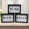 Black & White Bath Words Box Sign, 3 Asstd. 37143