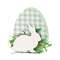 Green & White Buffalo Check Easter Egg Sitter with Bunny