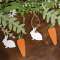 Wooden Bunny & Carrot Ornaments, 6/Set 37732