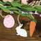 Carrot, Bunny, Easter Egg Wooden Ornaments, 3/Set 37734;