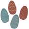 4 Set, Stiffened Fabric Primitive Egg Ornaments with Nest Filler