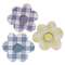 Wooden Buffalo Check Button Flower Sitter, 3 Asstd.