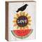 Crow, "Love" Sunflower, & Watermelon Box Sign #37602