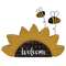 Distressed Wooden "Welcome" Sunflower Sitter with Bees