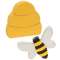 2 Set, Distressed Wooden Bee & Hive Sitters #37624