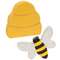 2 Set, Distressed Wooden Bee & Hive Sitters