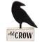 Wooden Old Crow on Base Sitter