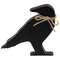 Chunky Wooden Crow Sitter with Jute Bow