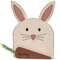 Wooden Layered Bunny Head with Spring Carrot Easel