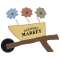 Wooden Farmers Market Wheelbarrow Sign with Springy Flowers #37795