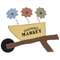Wooden Farmers Market Wheelbarrow Sign with Springy Flowers