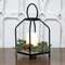 Wood & Black Metal Open Air Lantern 70143;