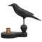 Wooden Crow Pedestal with Taper Holder #91158