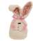 CS38915 Stuffed Fuzzy Bunny Head Sitter w/Pink & White Checked Bow;