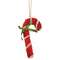 Chenille Candy Cane Ornament with Green Bow