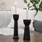 Brushed Black Wood Taper Holder, 8" 16086A;