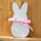 White Peep Bunny Sitter w/Pink Check Ribbon #87634