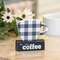 But First Coffee Buffalo Check Coffee Cup on Base;