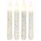 4 Set, Rustic White Timer Tapers, 6.5"