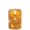 Burnt Ivory LED Wrapped Flicker Flame Timer Pillar, 4"