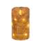Burnt Ivory LED Wrapped Flicker Flame Timer Pillar, 5"