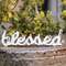 Blessed Distressed White Resin Sitter -