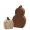 2 Set, Mini Engraved Distressed Wooden Pumpkin & Gourd Sitter