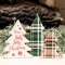 Wooden Holly Jolly Plaid Christmas Trees, 3/Set 37951;