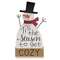 Tis the Season to Get Cozy Wooden Snowman Sitter;
