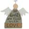 38173 Our Hearts Are Filled With Love Wooden Angel Sitter;