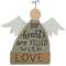 38173 Our Hearts Are Filled With Love Wooden Angel Sitter