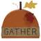 38179 Gather Wooden Pumpkin & Leaves Sitter;