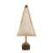 Fringed Stuffed Ivory Canvas Christmas Tree on Base, 11.5"