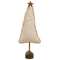 Fringed Stuffed Ivory Canvas Christmas Tree on Base, 14.5"
