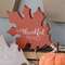One Thankful Family Orange Wooden Leaf Sitter w/Beads 38062;