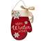 Warm Winter Wishes Mitten Hanger with Burlap Bow