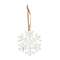 Distressed Wooden Snowflake Ornament with Burlap Hanger, 3.5"