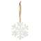 Distressed Wooden Snowflake Ornament with Burlap Hanger, 5.25"